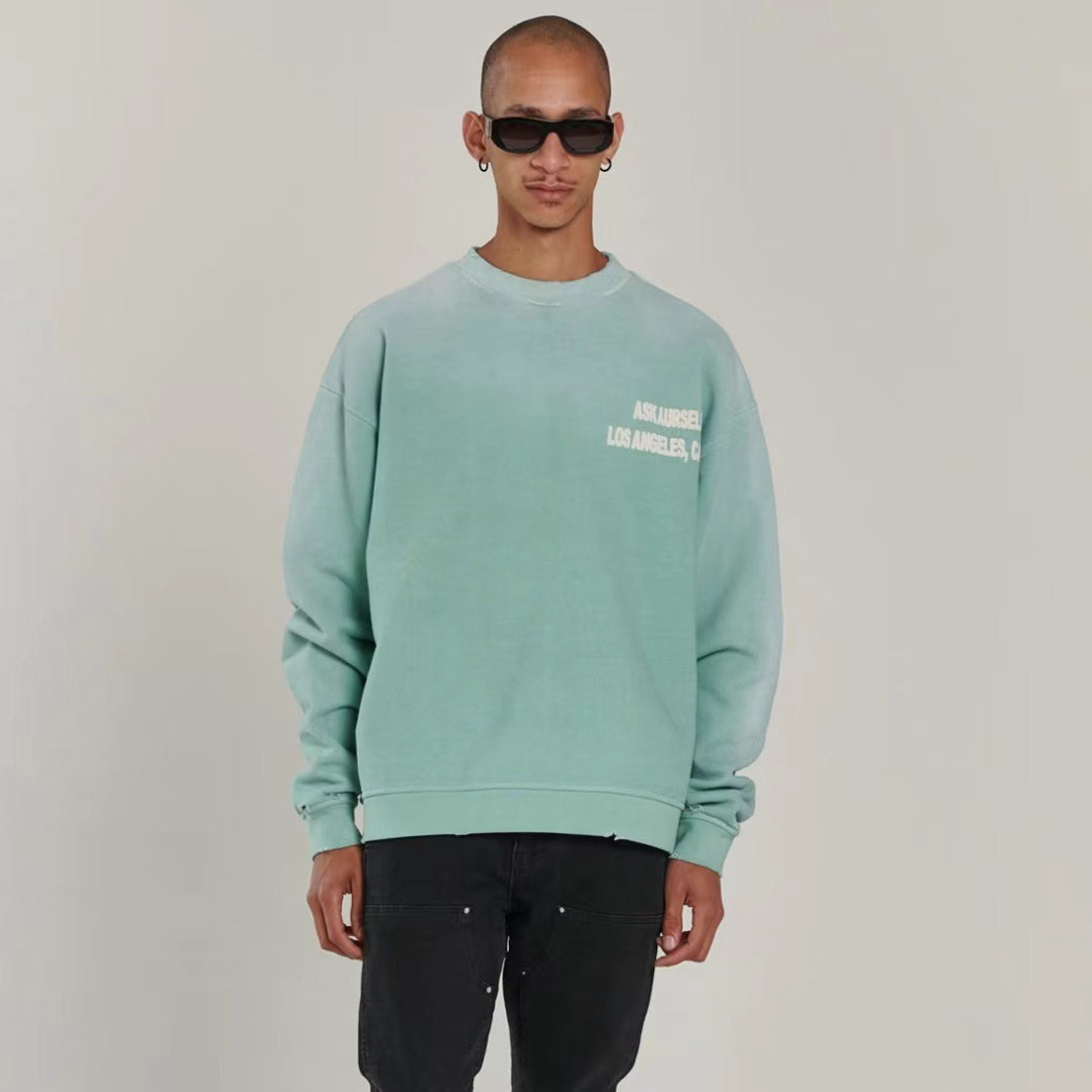 Askyurself Hoodie round Neck Sweater High Street Casual Men and Women