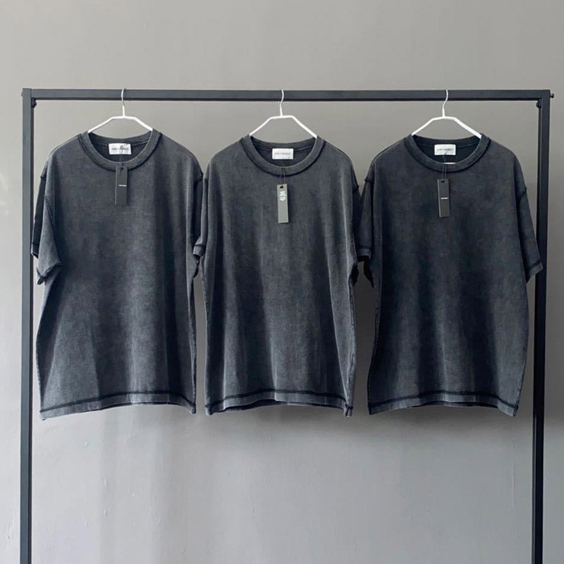 Askyurself T-shirts Short Sleeve Fog Loose Retro Trendy T-shirt