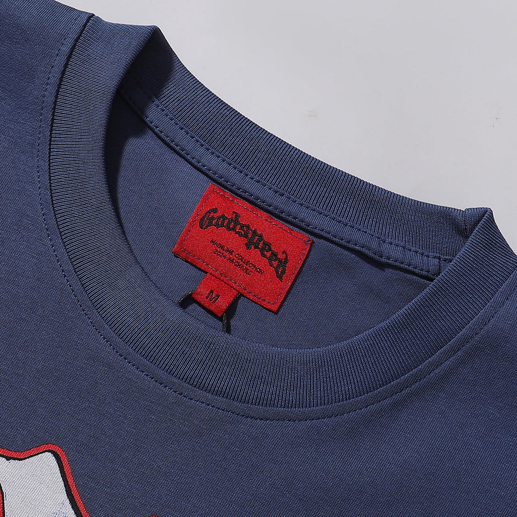 Godspeed T-shirts Speech Skull Printing Cotton Casual Crew Neck Short Sleeve Men and Women