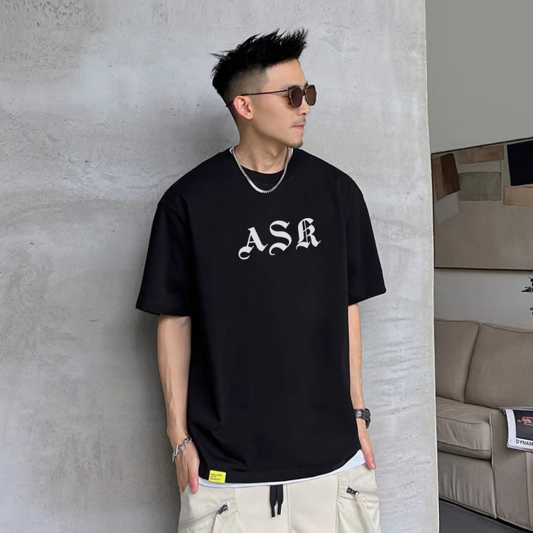 Askyurself T-shirts Summer Loose Men's Short Sleeve T-shirt