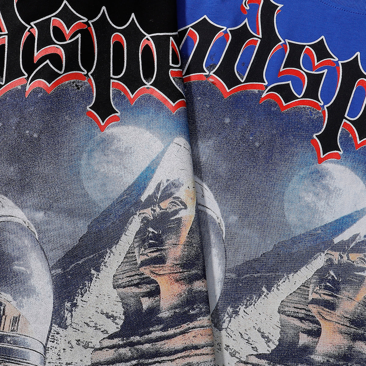 Godspeed T-shirts Spacesuit Pyramid Printing Cotton Casual Crew Neck Short Sleeve Men and Women