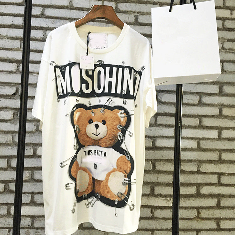 Moschino T-shirt Summer Pure Cotton T-shirt Men And Women