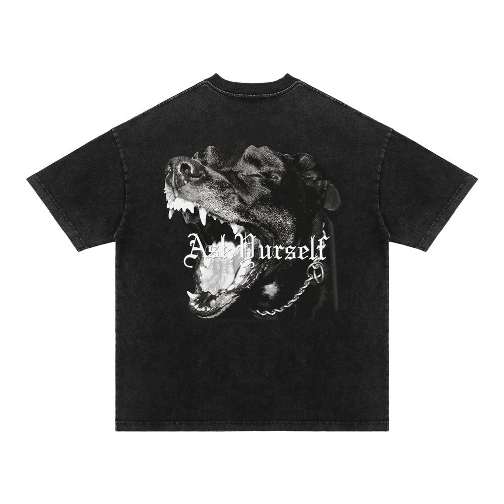 Askyurself T-shirts Dark Style Animal Print Men's Loose