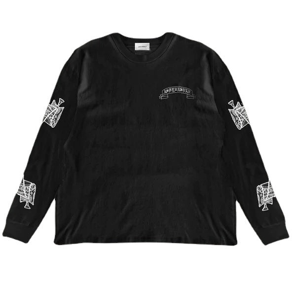 Askyurself T-shirts Letter Loose Men's and Women's Long Sleeves T-shirt