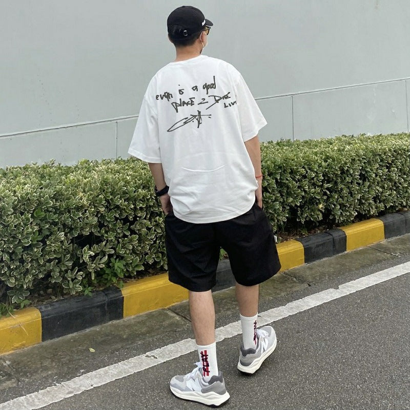 Askyurself T-shirts Casual Loose Men's Short Sleeve Summer T-shirt