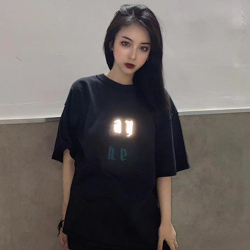 Askyurself T-shirts Short Sleeve Worn Looking Washed-out T-shirt Men and Women