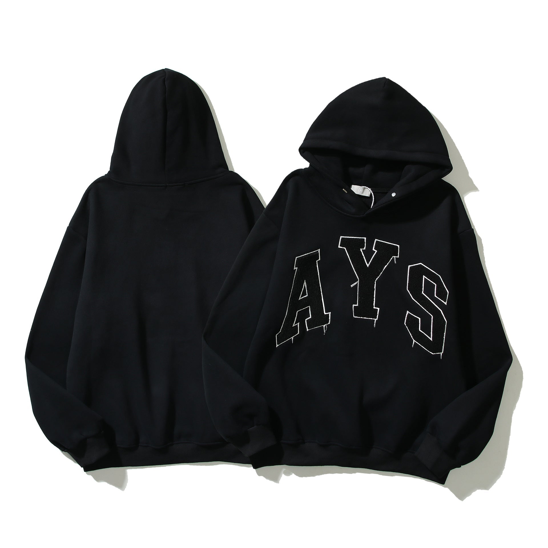 Askyurself Hoodie Vintage Embroidered Letter Hooded Sweater for Men and Women