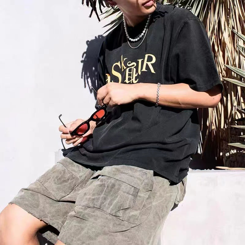 Askyurself T-shirts Printed High Street Casual Short Sleeve T-shirt