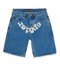 Sp5der OG Logo Denim Shorts Blue