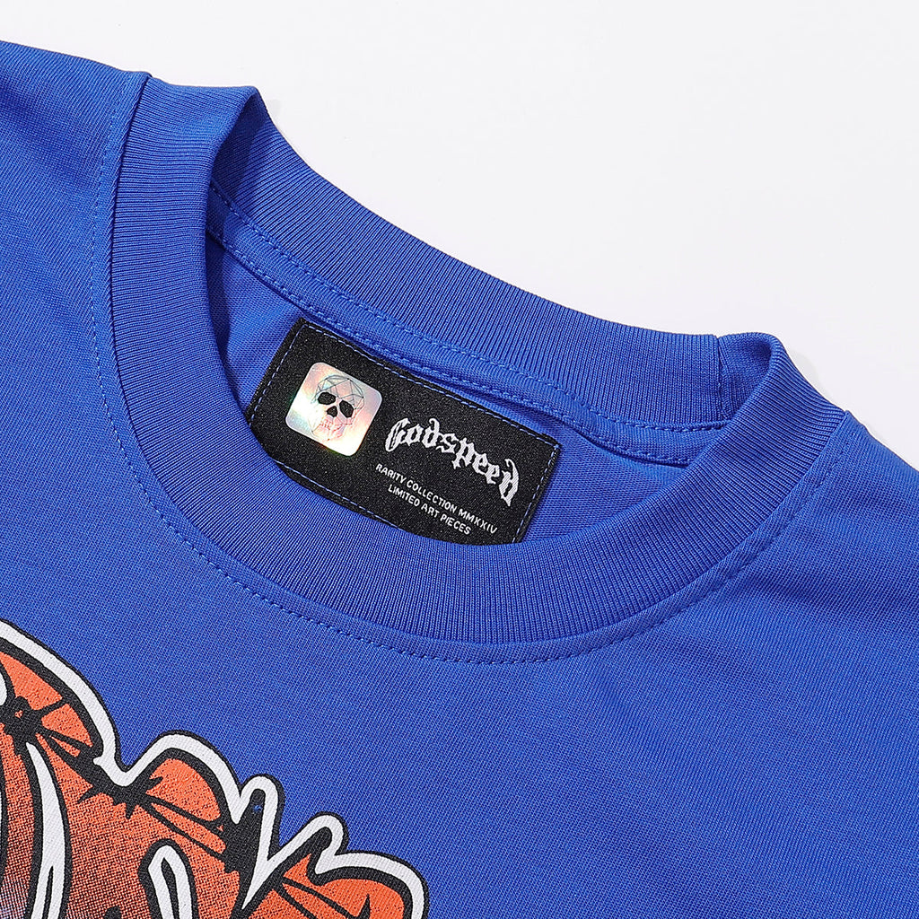 Godspeed T-shirts Urban Skateboard Skull Junior Print Cotton Casual Short Sleeve Men and Women