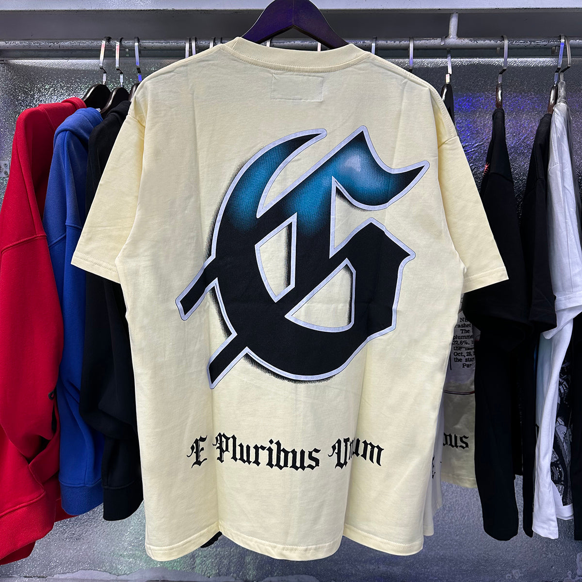 Godspeed T-shirts Falling Skull Print Cotton Casual Short Sleeve Men and Women